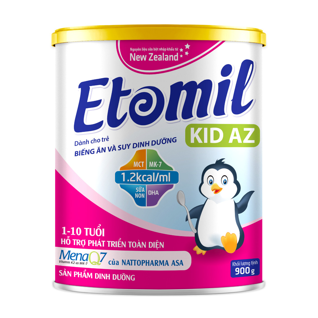 Sữa Etomil Kid AZ – Năng Lượng Cao Dành Cho Trẻ Biếng Ăn, Nhẹ Cân Và Suy Dinh Dưỡng Từ 1-10 Tuổi