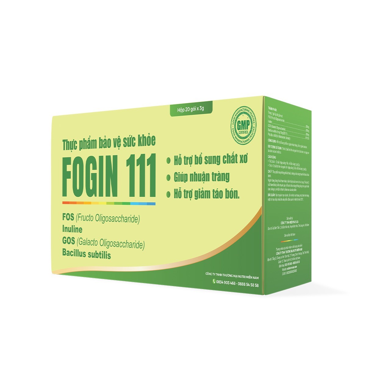 Fogin 111 – Hỗ Trợ Bổ Sung Probiotics và Chất Xơ Giúp Nhuận Tràng, Hỗ Trợ Giảm Táo Bón